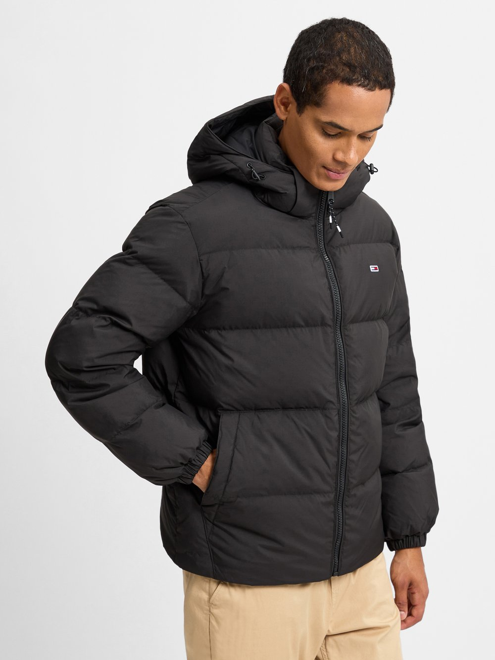 Tommy Jeans Pikowana kurtka męska Mężczyźni czarny, XL