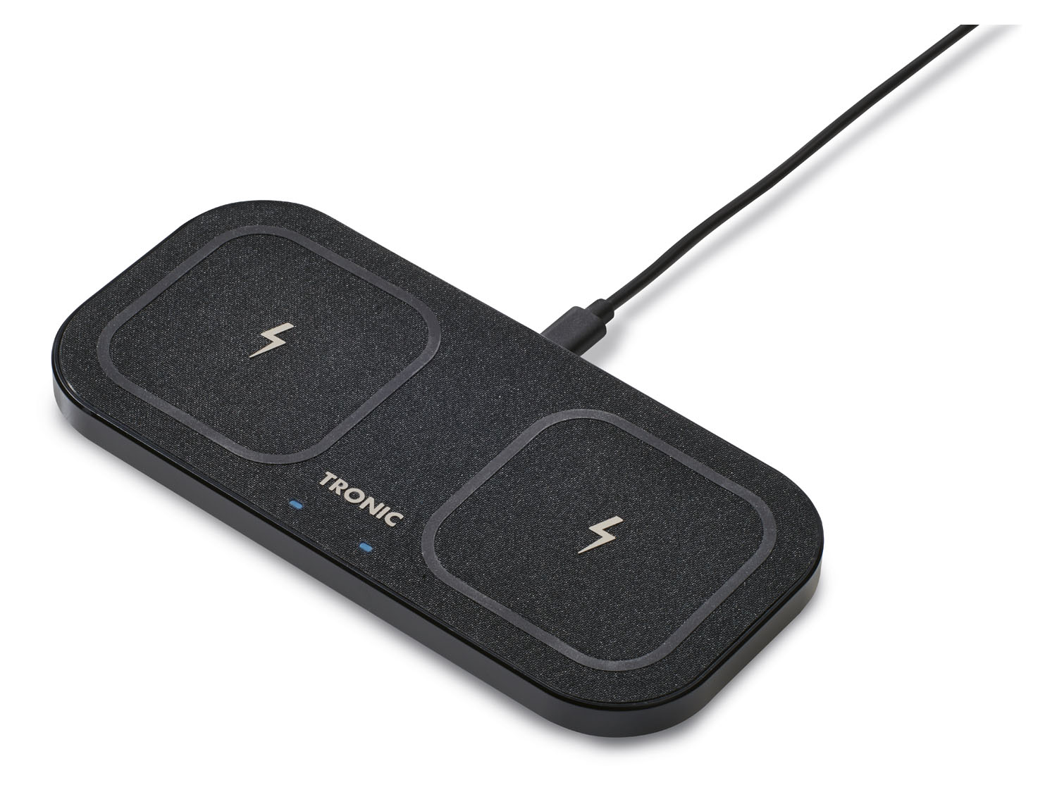 TRONIC® Podkładka ładująca Qi® Dual, metalowa ramka, z zasilaczem 30 W (Czarny)