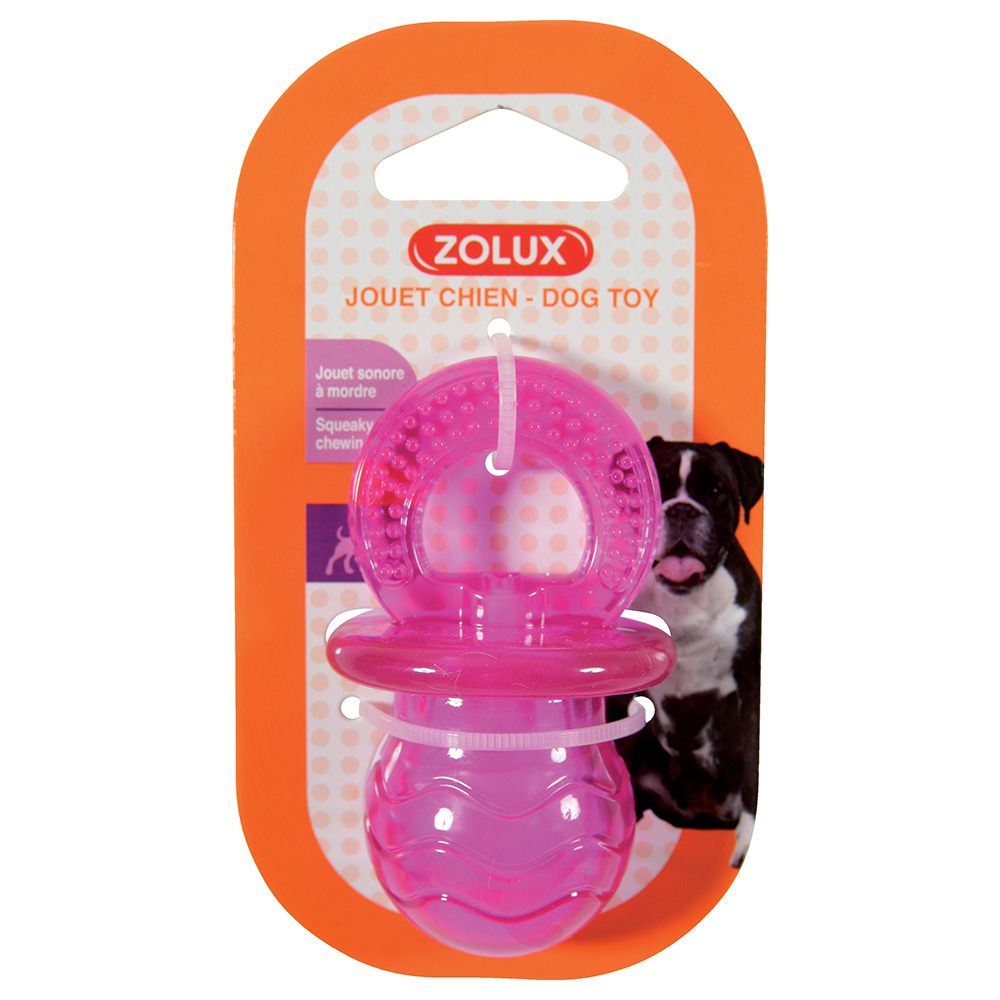 Zolux smoczek dla psa Pop, różowy - dł. 4,5 x szer. 4,5 x wys. 7,7 cm miniaturka