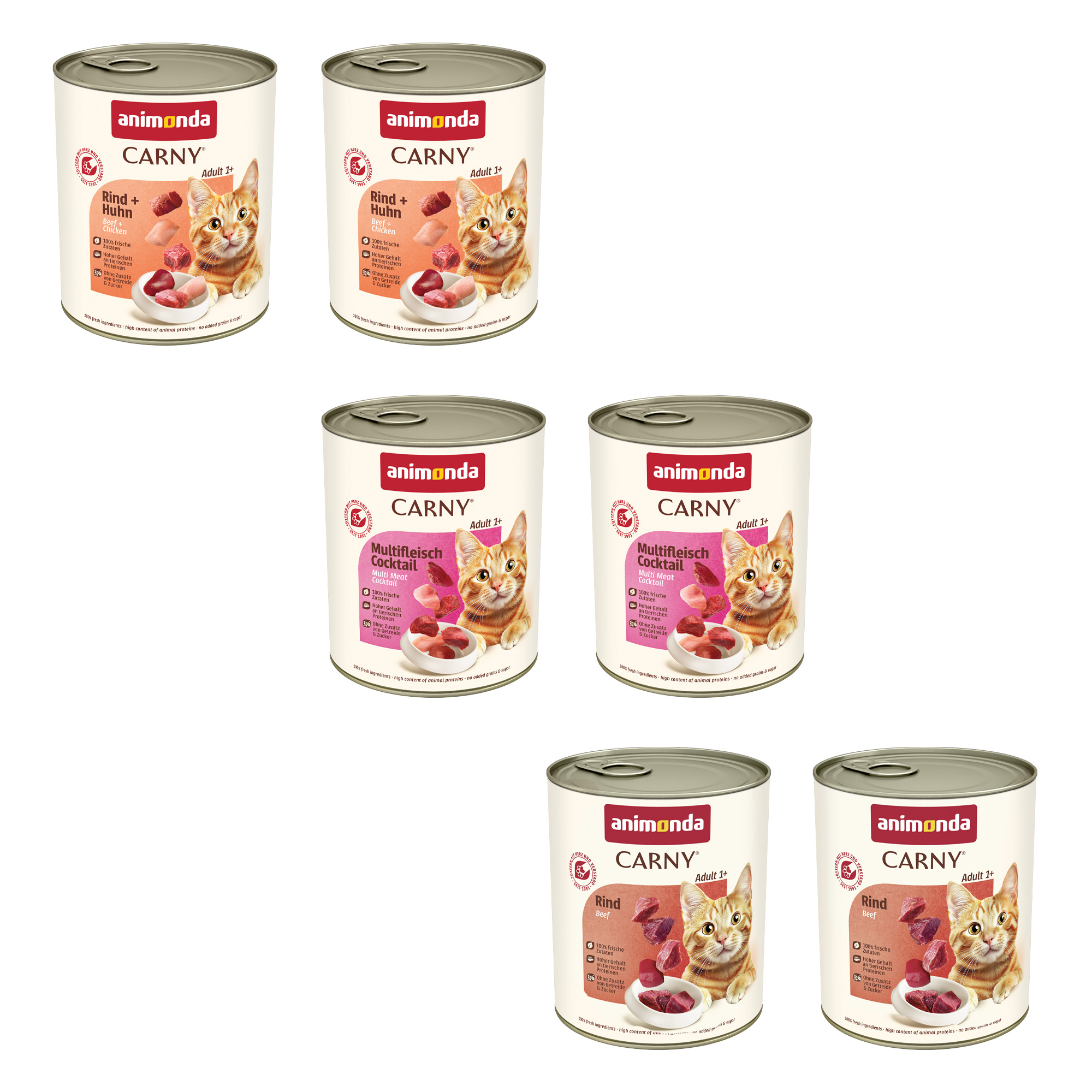 Korzystny pakiet animonda Carny Adult, 12 x 800 g - 3 smaki, Mieszany pakiet 1