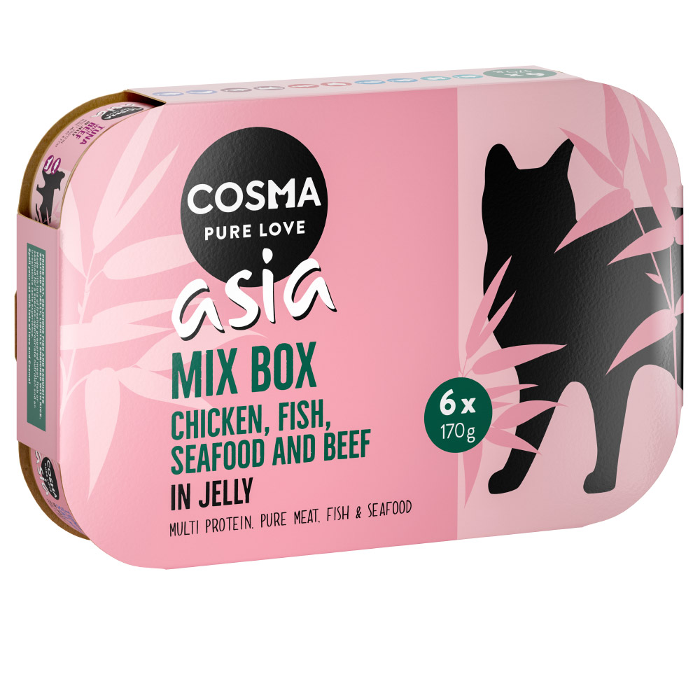Mieszany pakiet próbny Cosma Asia w galarecie - 6 x 170 g, 5 smaków