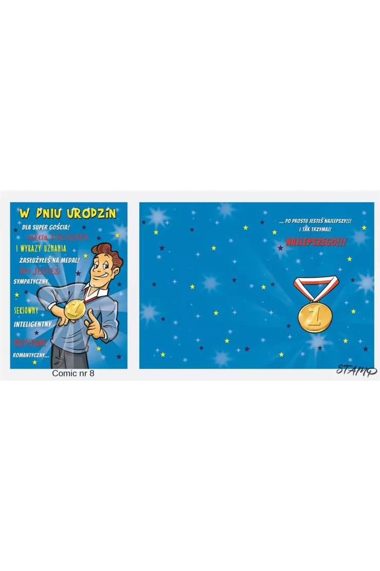 Karnet Comic B6 + koperta wzór nr 08 Urodziny
