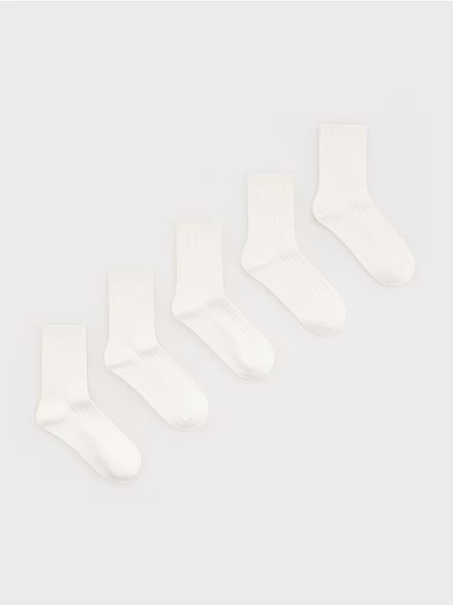 Reserved - Skarpetki 5 pack - złamana biel