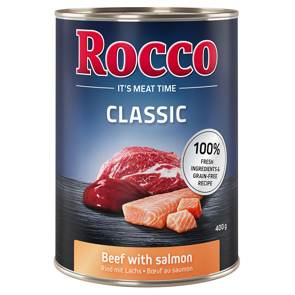 Pakiet mieszany Rocco Classic, 12 x 400 g - Wołowina z łososiem