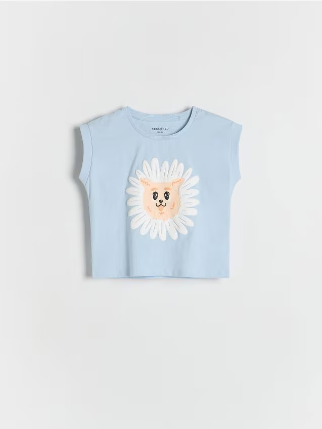 Reserved - T-shirt z nadrukiem - jasnoniebieski miniaturka