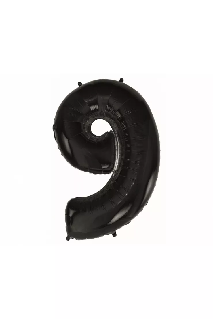 Balon foliowy cyfra 9 czarny