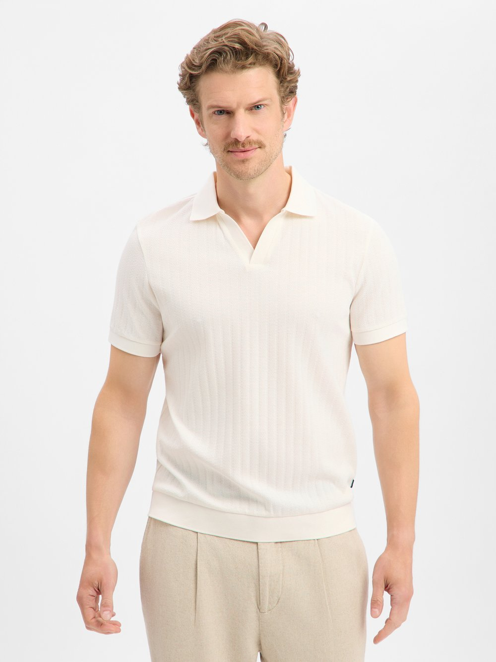 JOOP! Męska koszulka polo - Baronito Mężczyźni Bawełna (100%) biały, M