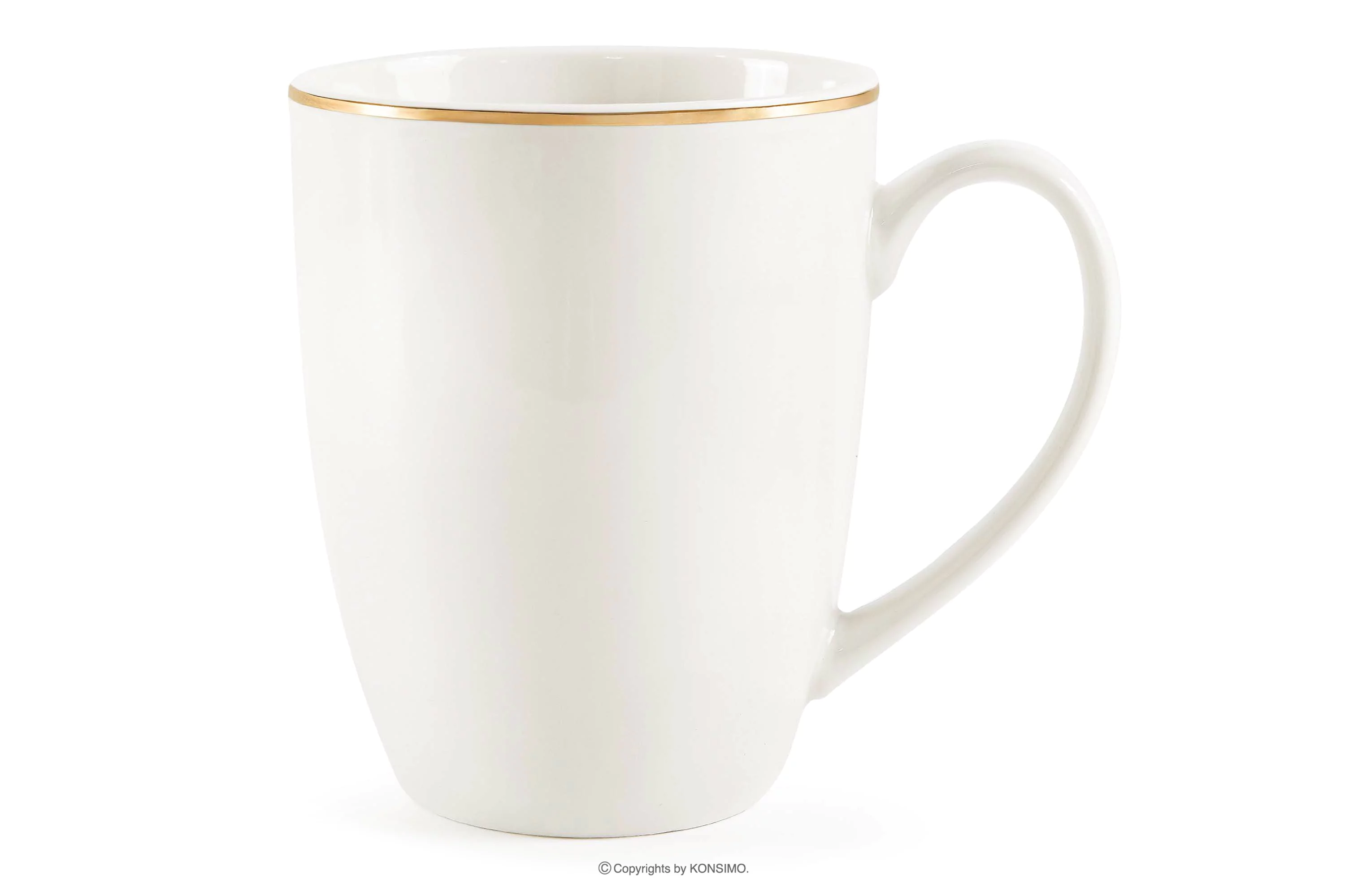 Kubek twarda porcelana ecru/złoty AD BELLA miniaturka