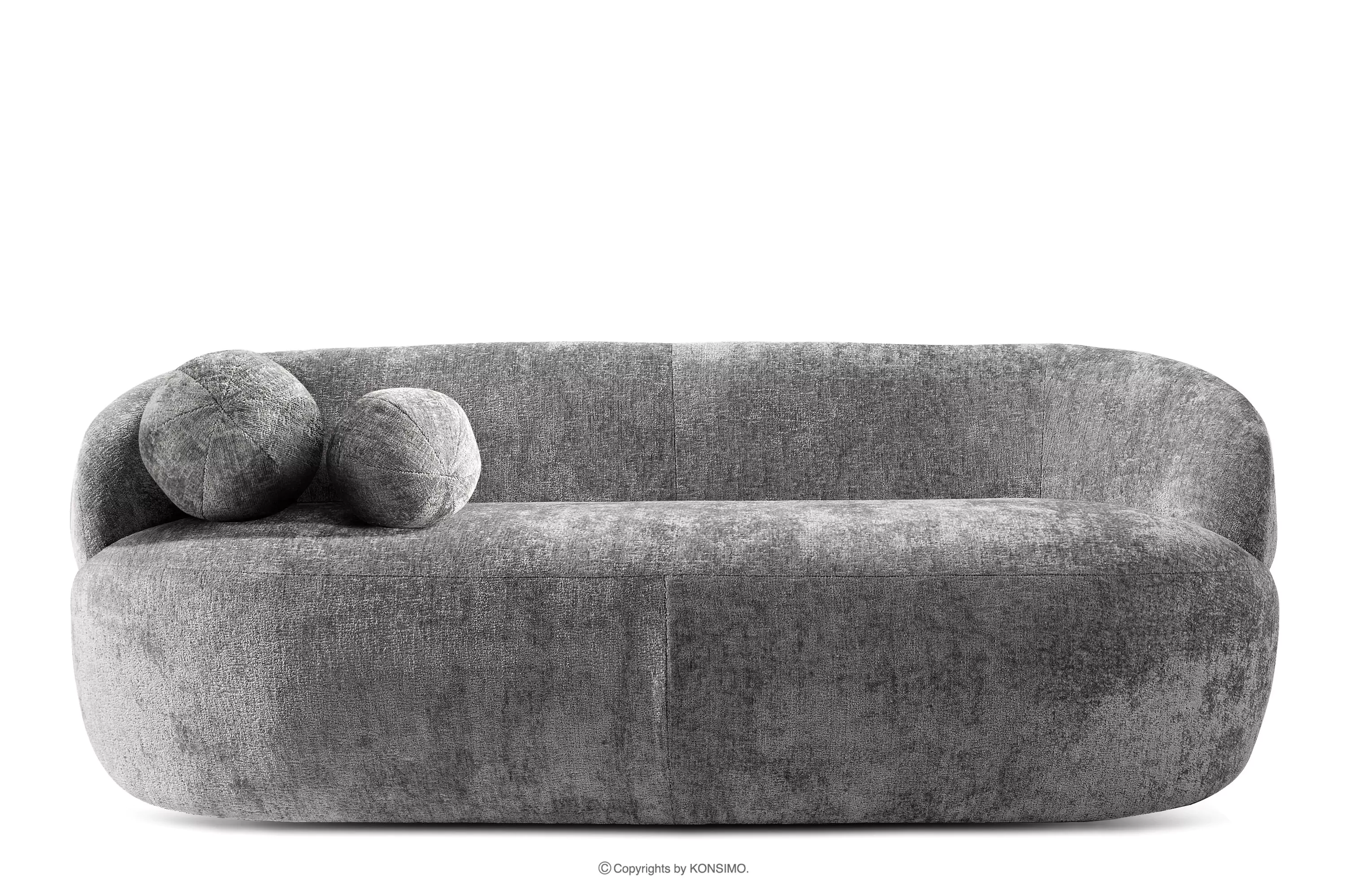 Nowoczesna sofa w tkaninie szenil szary NELUM