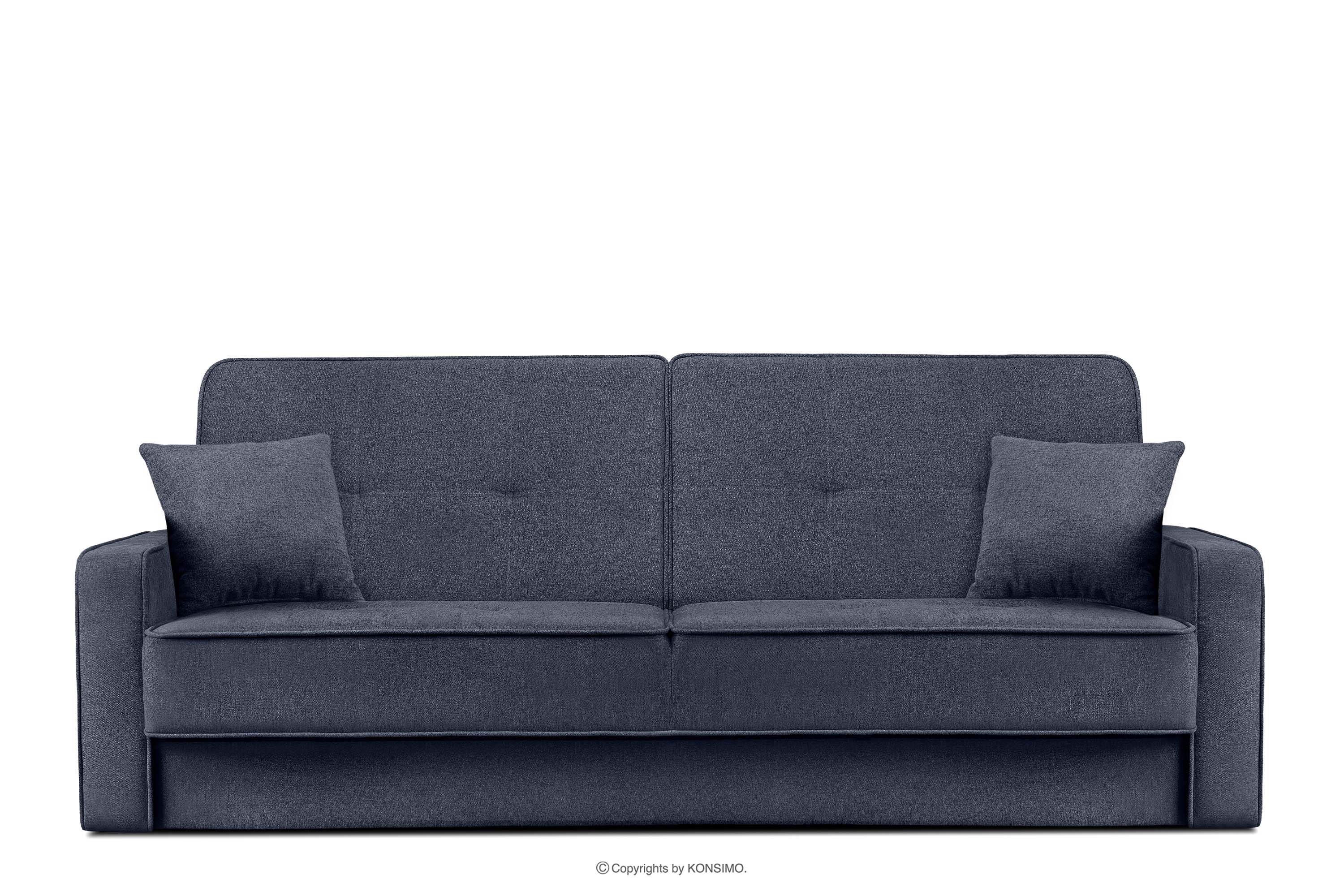Rozkładana sofa do salonu w tkaninie plecionej granatowa ORIO
