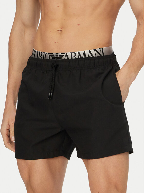 Emporio Armani Szorty sportowe EM000686 AF20432 UC001 Czarny Regular Fit