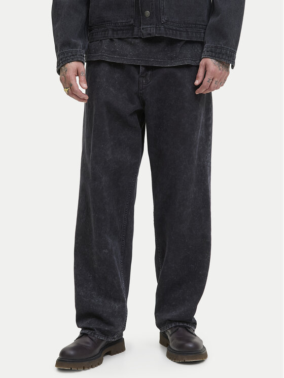 Jack & Jones Jeansy Alex Smith 12282731 Czarny Wide Leg