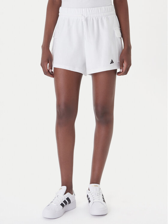 adidas Szorty sportowe Essentials Small Logo French Terry Cargo JD9945 Biały Loose Fit