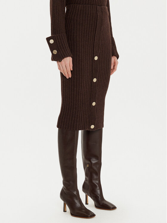 ViCOLO Spódnica midi 55017S Brązowy Regular Fit