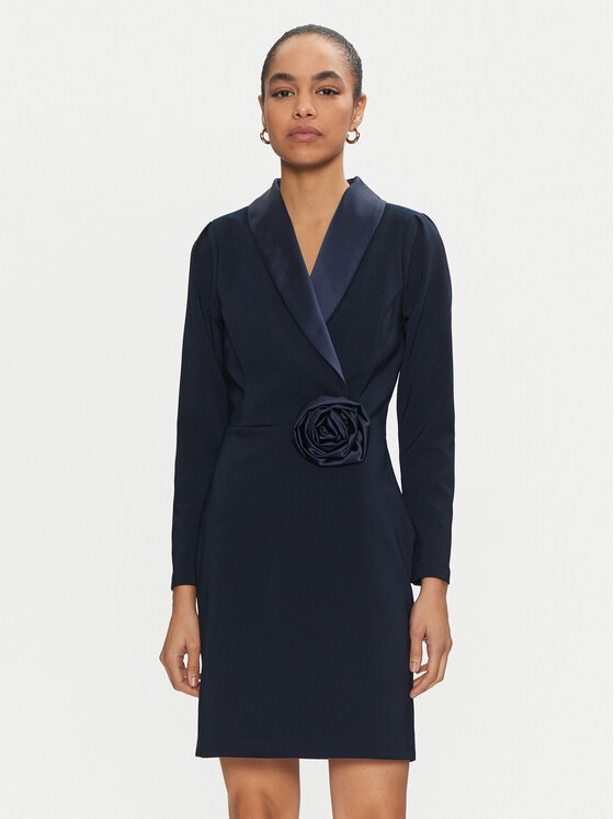 Rinascimento Sukienka koktajlowa CFC0019793002 Granatowy Regular Fit