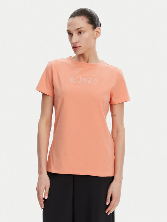 Guess T-Shirt V3BI11 J1314 Pomarańczowy Regular Fit