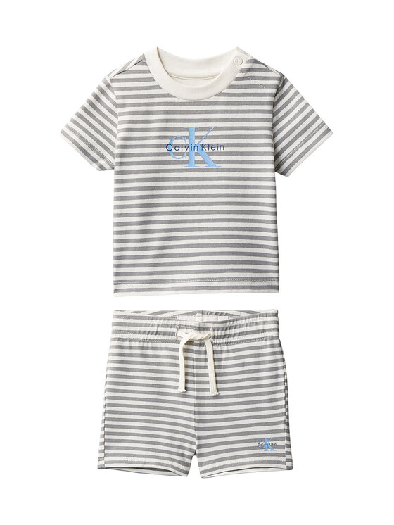 Calvin Klein Jeans Komplet t-shirt i spodenki LVCKSJI12B Szary Regular Fit