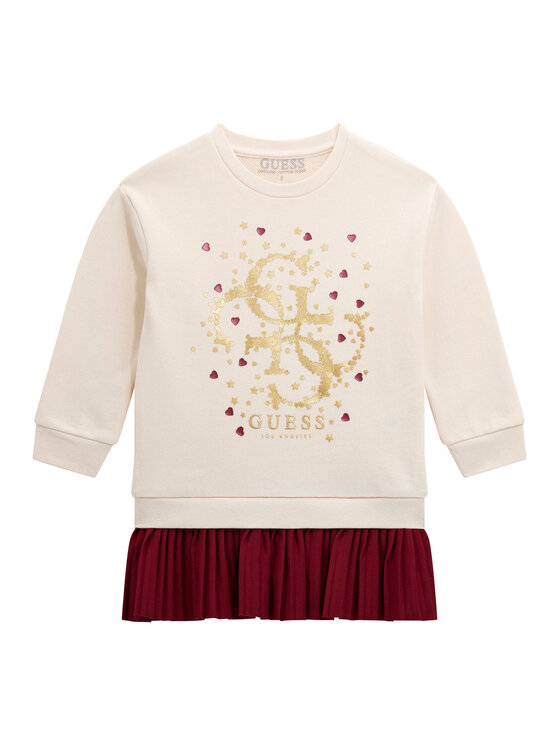 Guess Sukienka dzianinowa K5BK07 KAD74 Écru Regular Fit