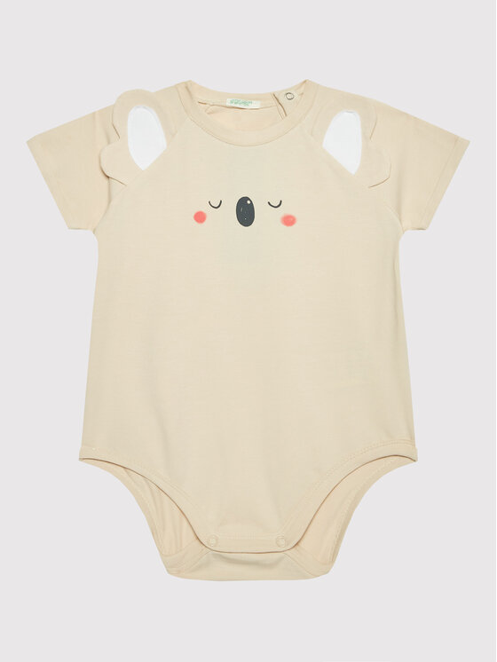 United Colors Of Benetton Body dziecięce 3P4ZAB001 Beżowy Regular Fit