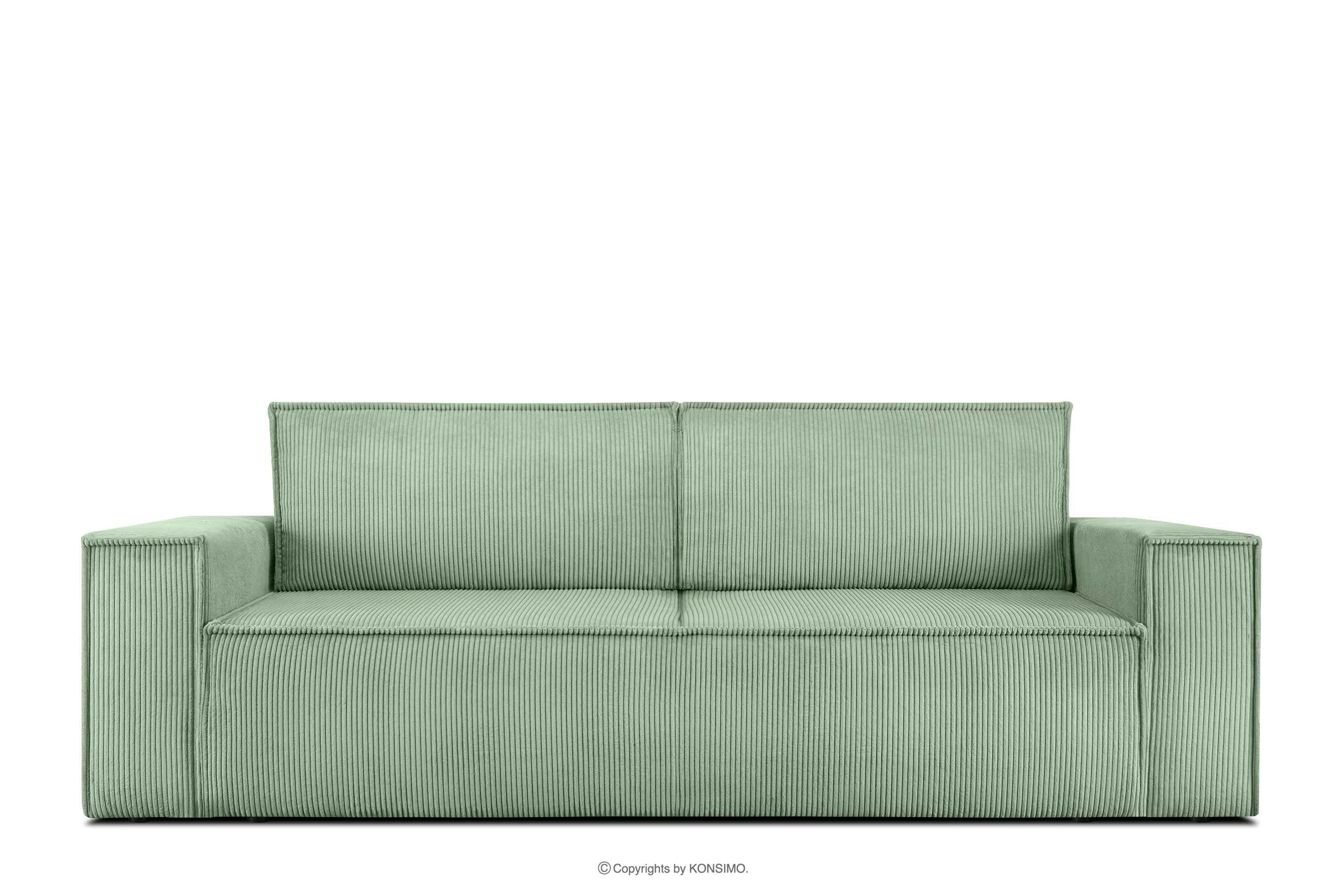 Sofa rozkładana 3 osobowa z pojemnikiem na pościel miętowy NAPI
