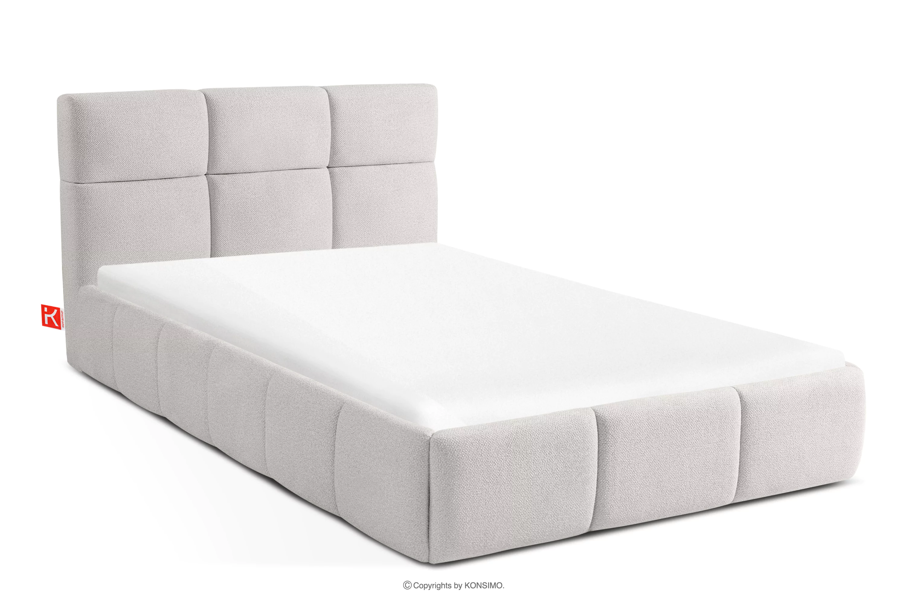 Łóżko tapicerowane 120 cm w stylu skandynawskim biały ALTOS