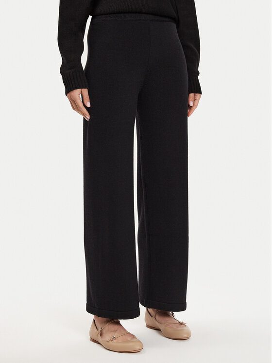Max Mara Leisure Spodnie dzianinowe Epopea 24263360 Czarny Relaxed Fit