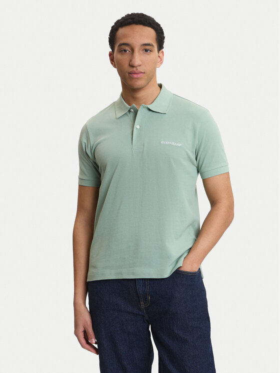 Guess Jeans Polo M4BP29 KCJV1 Zielony Regular Fit