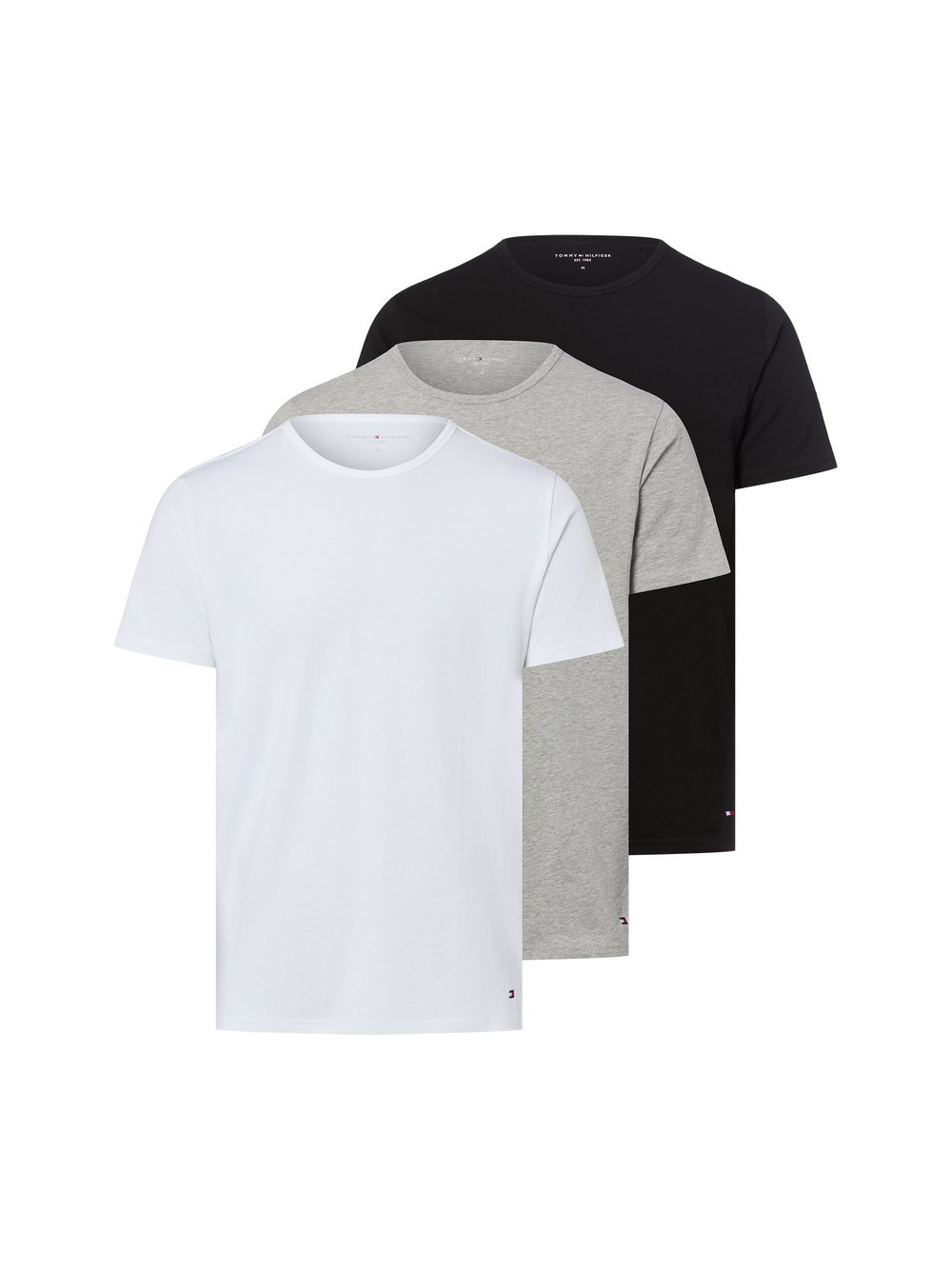 Tommy Hilfiger T-shirt w 3-paku Mężczyźni Bawełna czarny|biały|szary, XL
