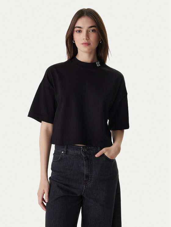 HUGO T-Shirt Damelody 50561189 Czarny Regular Fit
