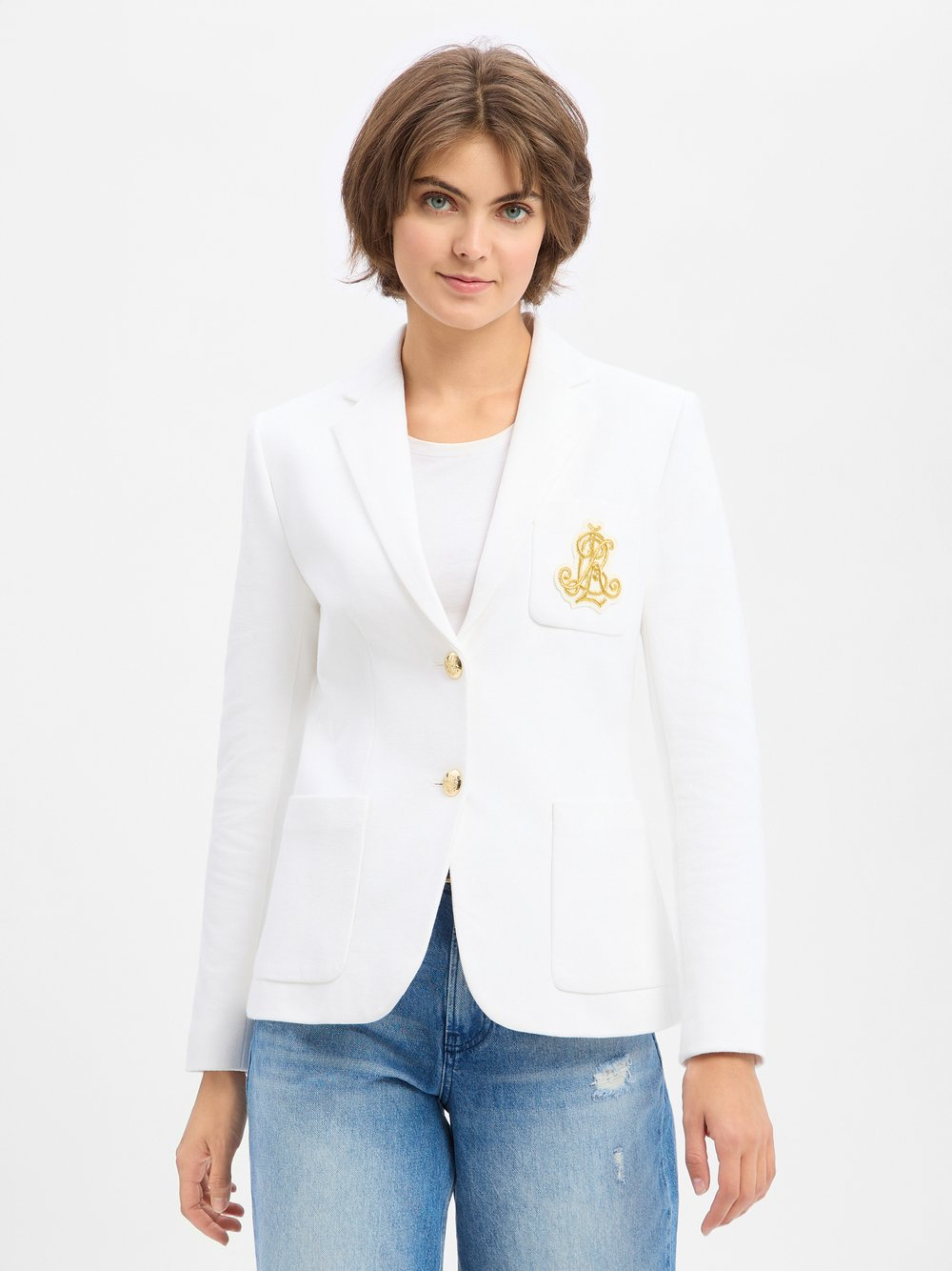 Lauren Ralph Lauren Blezer damski Kobiety Bawełna biały, XL