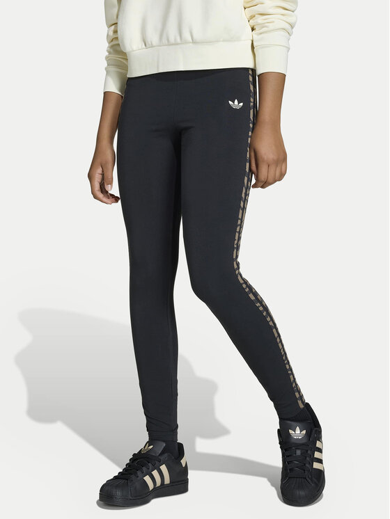 adidas Legginsy 3-Stripes KD3289 Czarny Slim Fit