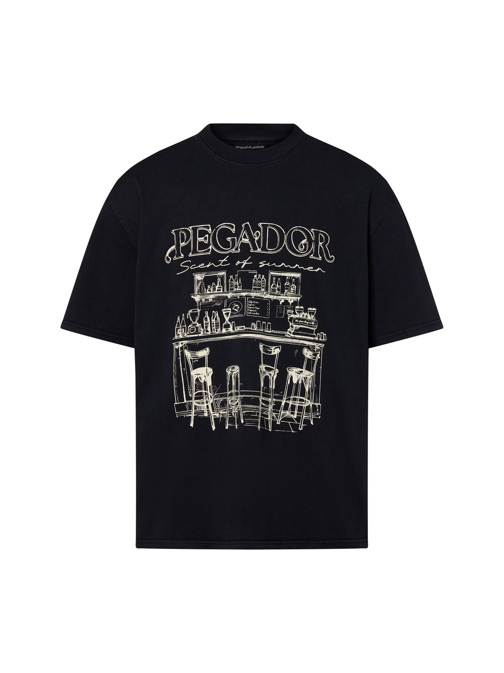 PEGADOR Męska koszulka oversize - Barno Mężczyźni Bawełna czarny, XL