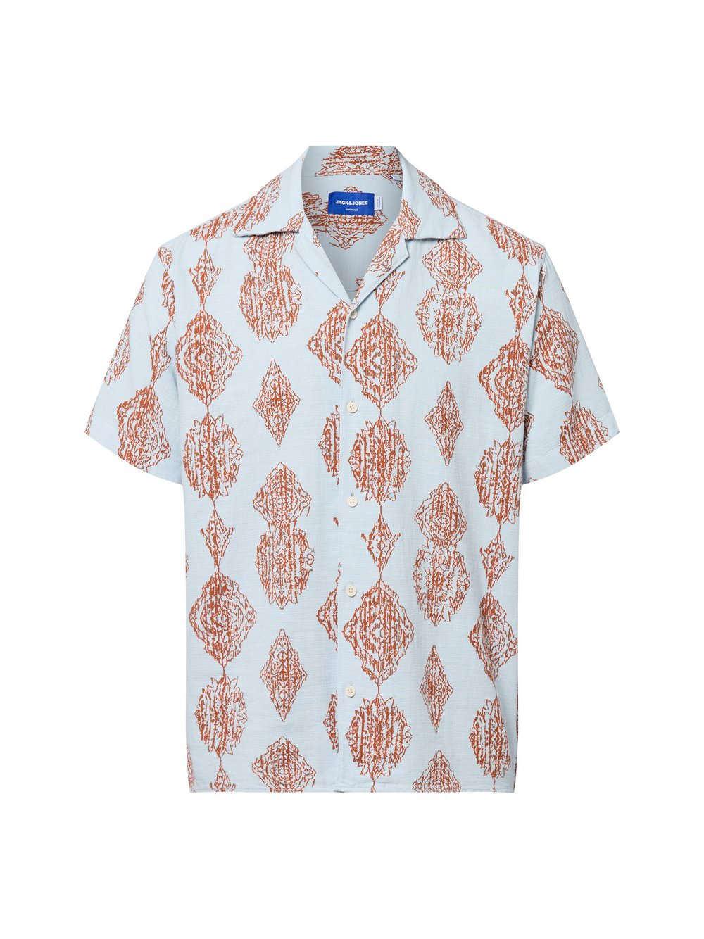 Jack & Jones Koszula męska - Jorhydra Mężczyźni Regular Fit Bawełna niebieski|brązowy, M