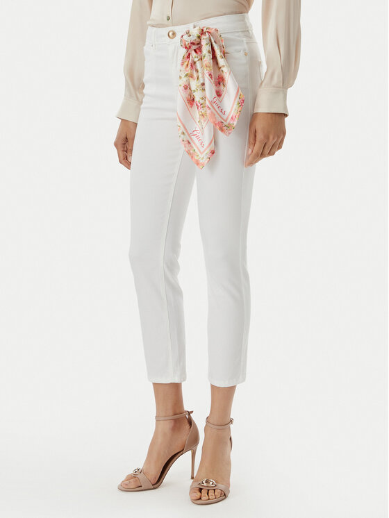 Guess Jeansy W5GA91 W93CM Biały Skinny Fit