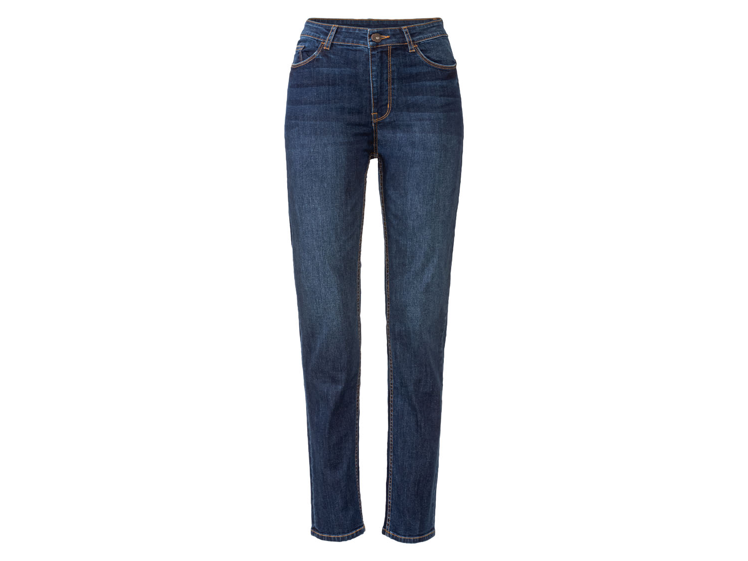 esmara® Jeansy damskie straight fit (34, wysoka sylwetka, Ciemnoniebieski)