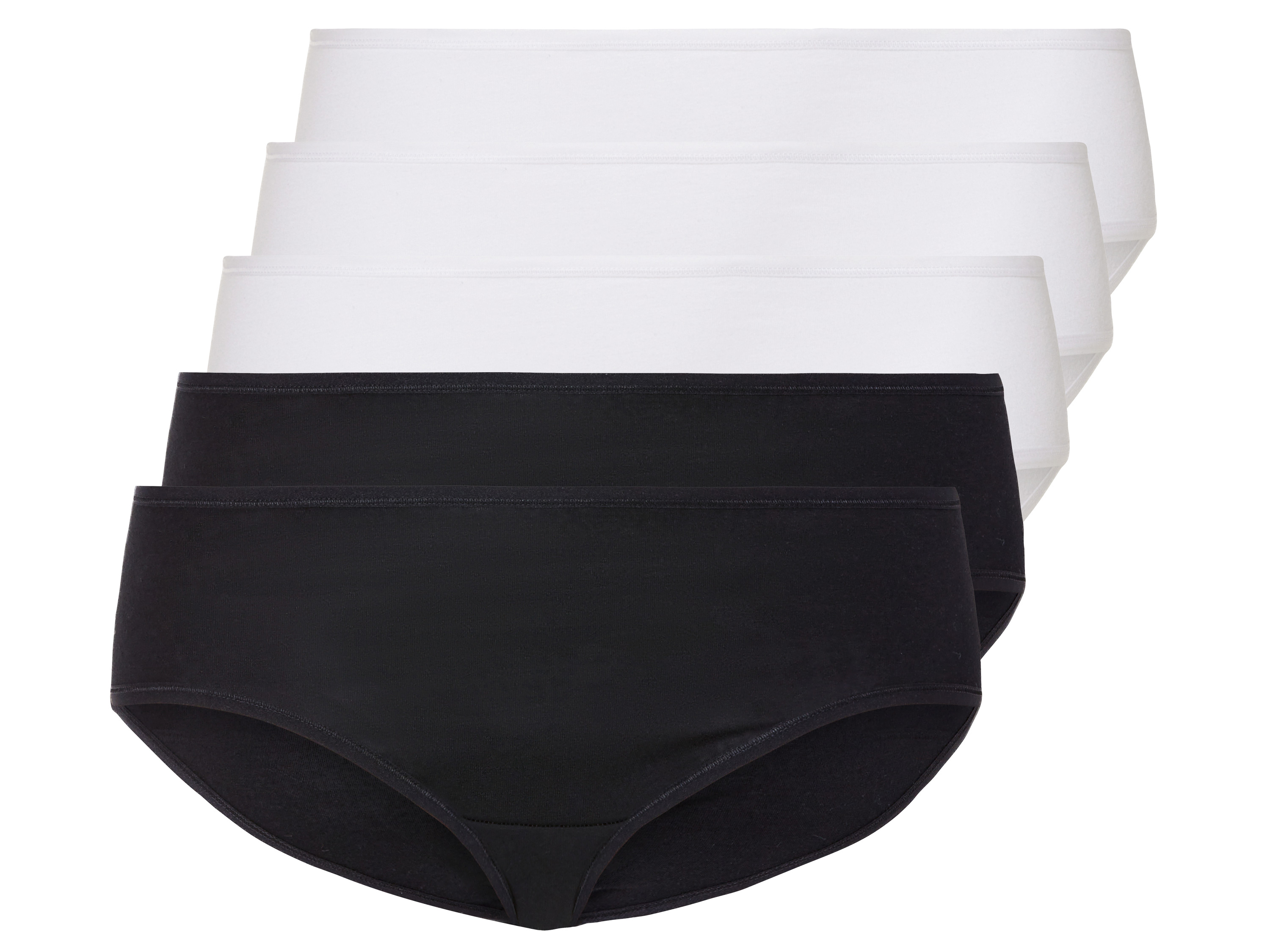 esmara® Figi damskie z bawełną, 5 par (Czarny / biały, XXL (52/54))