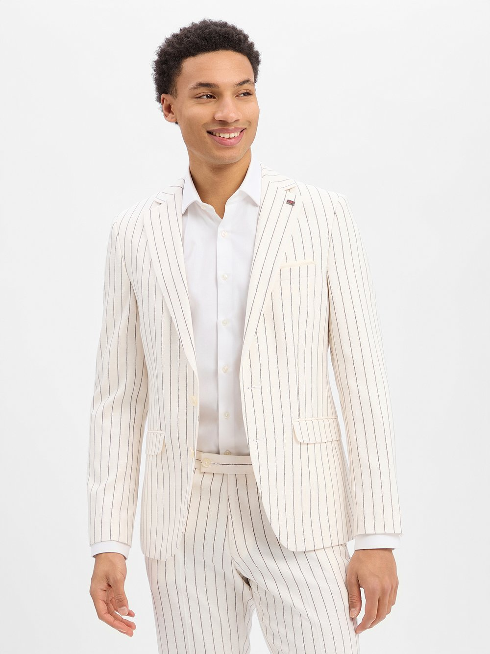 Finshley & Harding London Męska kurtka modułowa Mężczyźni Slim Fit beżowy, 54