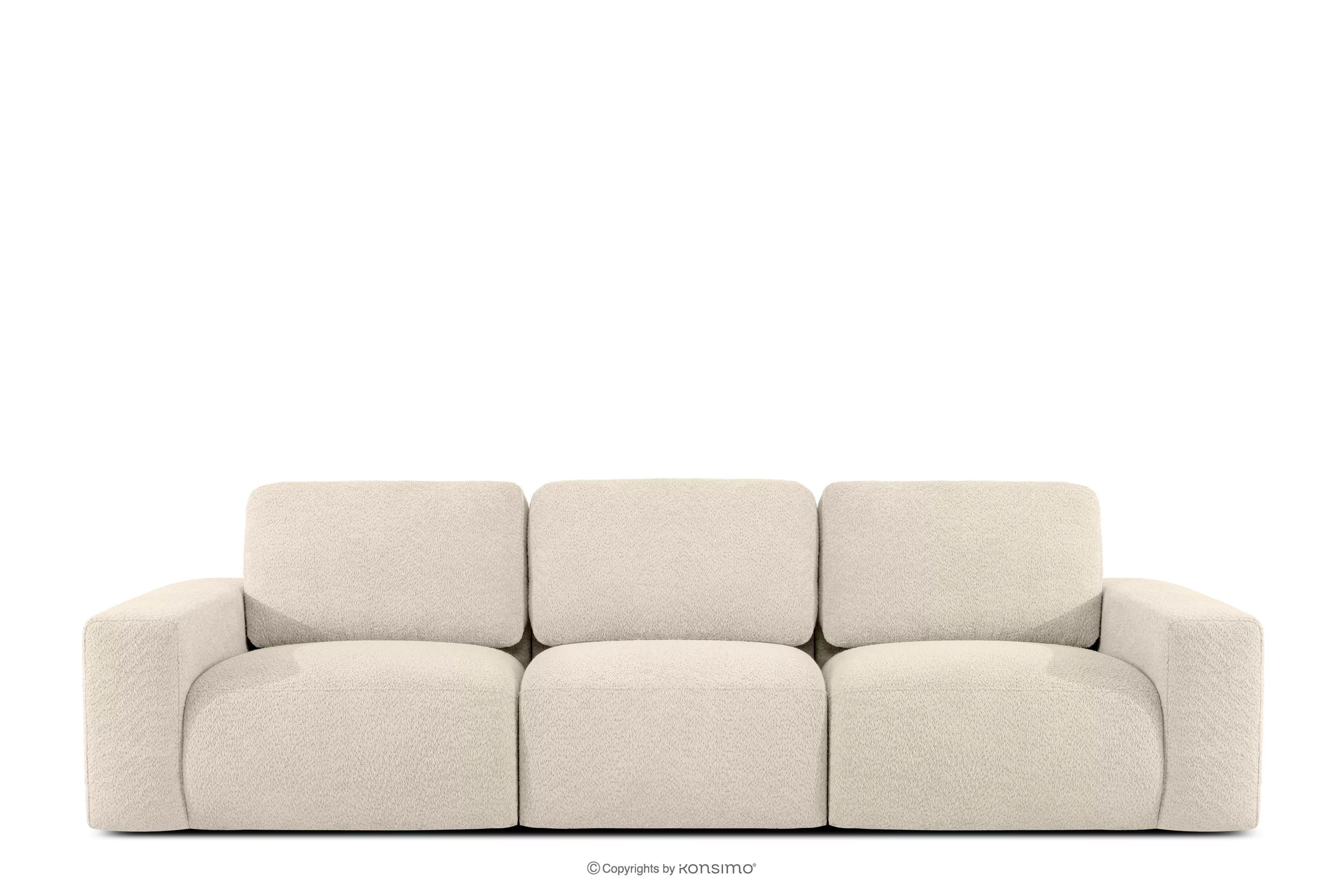 Sofa trzyosobowa modułowa w tkaninie boucle jasny beżowy ZUCCO