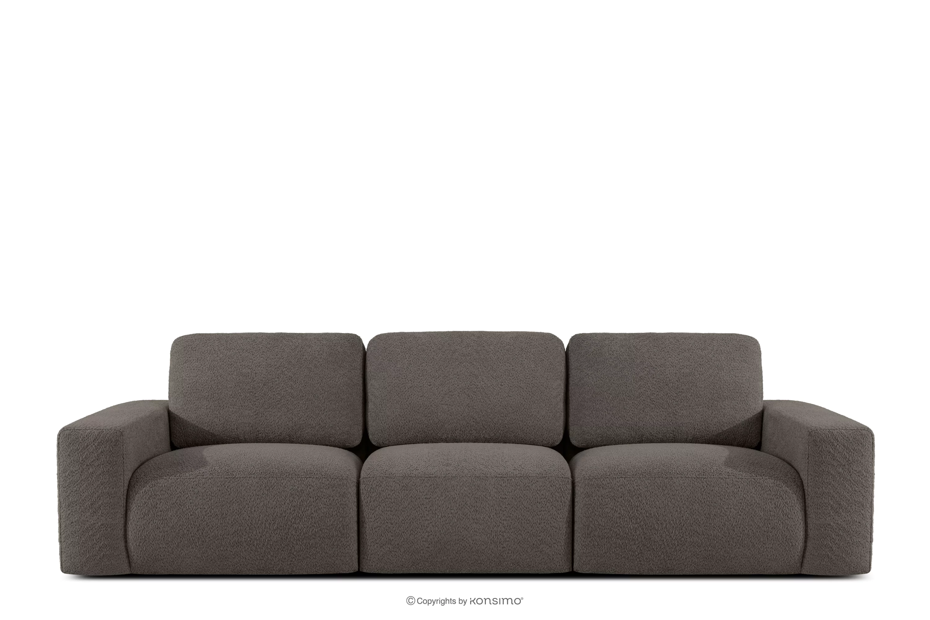 Sofa trzyosobowa modułowa w tkaninie boucle ciemny brązowy ZUCCO