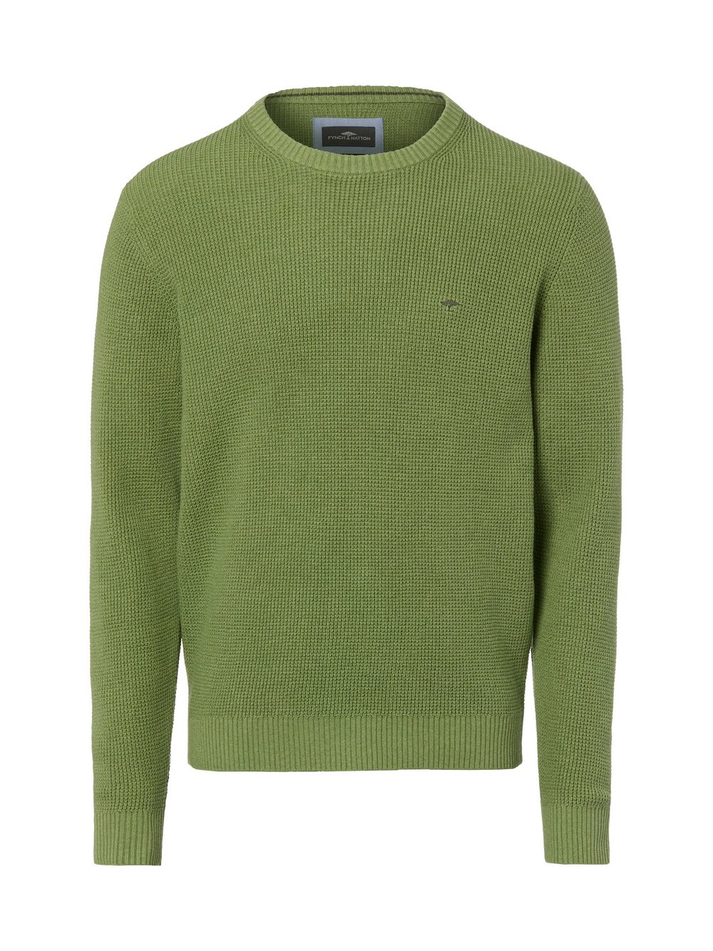 Fynch-Hatton Męski sweter z dzianiny Mężczyźni Bawełna zielony, XL