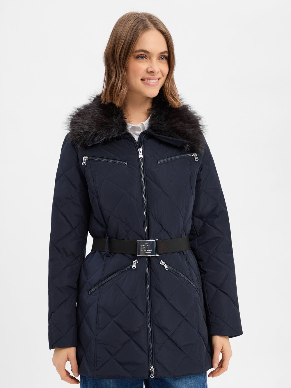 Lauren Ralph Lauren Damska kurtka puchowa Kobiety Sztuczne włókno niebieski, XS