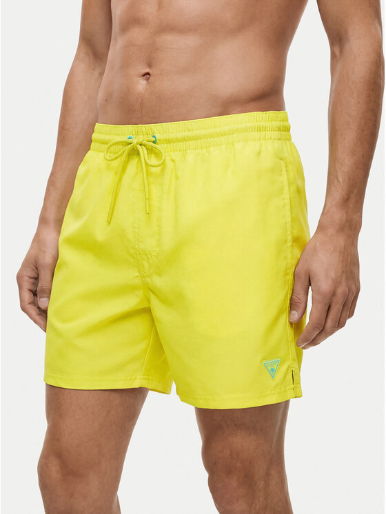 Guess Szorty kąpielowe F6GT25 WG282 SHORT Żółty Regular Fit