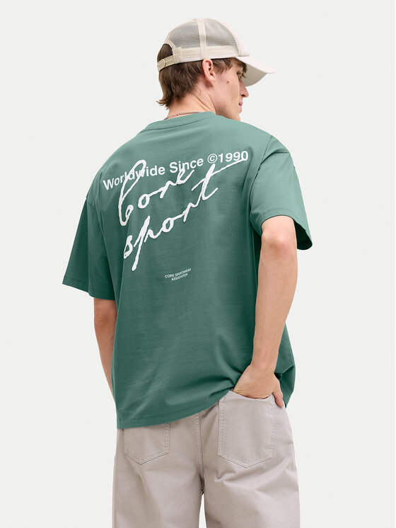Jack & Jones T-Shirt Dust 12292982 Turkusowy Loose Leg