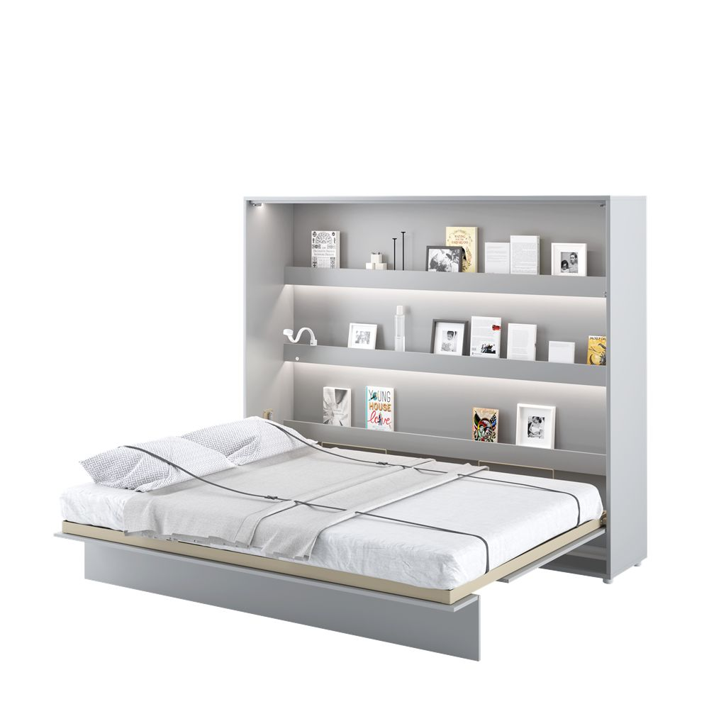 Półkotapczan poziomy BC-14 Bed Concept 160x200 cm Szary półkotapczan, półkotapczan Lenart, łóżko w szafie, łóżko składane