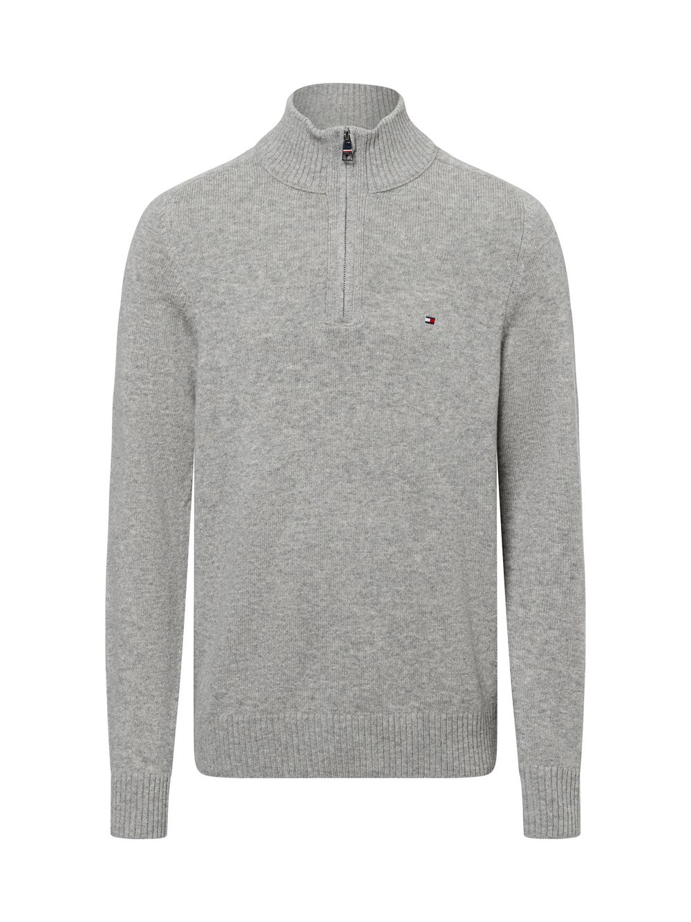 Tommy Hilfiger Męski sweter z dzianiny Mężczyźni Wełna szary, XL