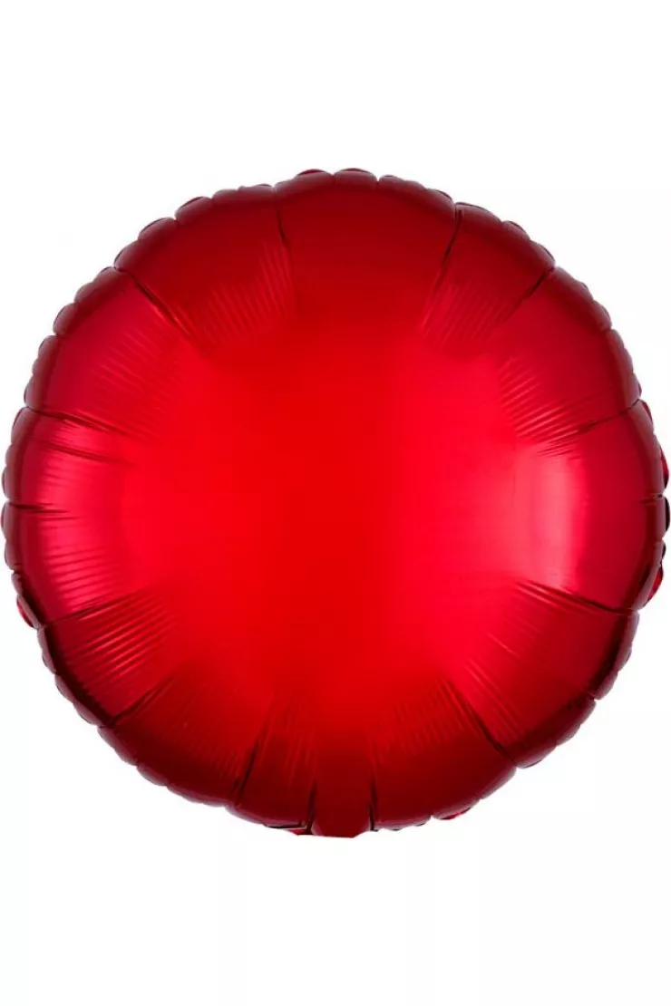 Balon foliowy metalik czerwony okrągły luzem