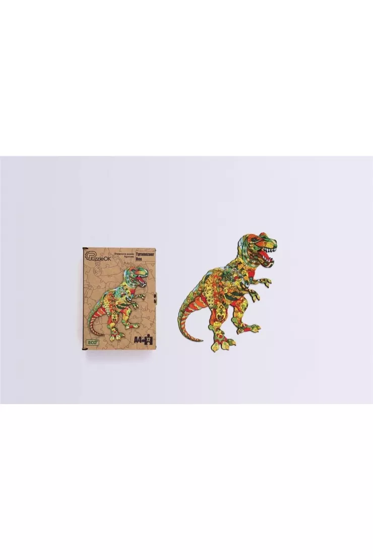 Puzzle drewniane eko 72 el. Tyranozaur rex A4