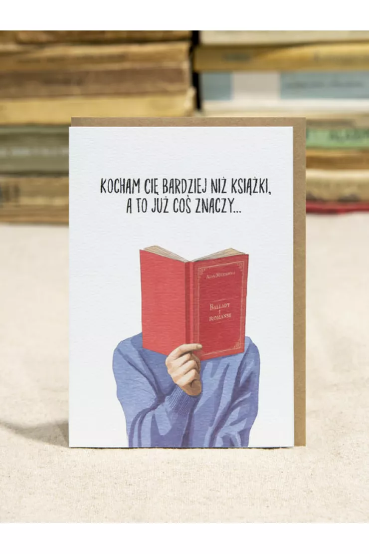 Kartka Kocham Cię bardziej niż książki