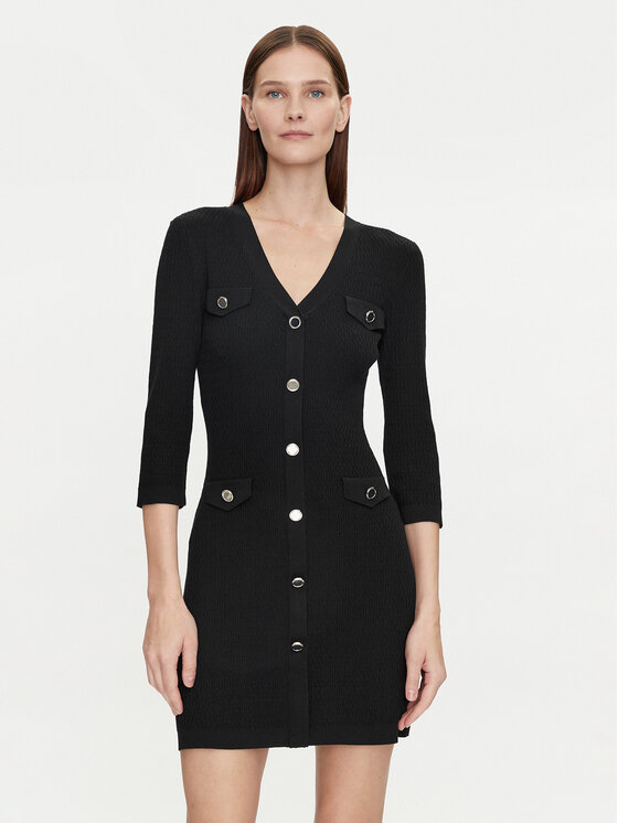 Morgan Sukienka dzianinowa 241-RMLILY Czarny Slim Fit