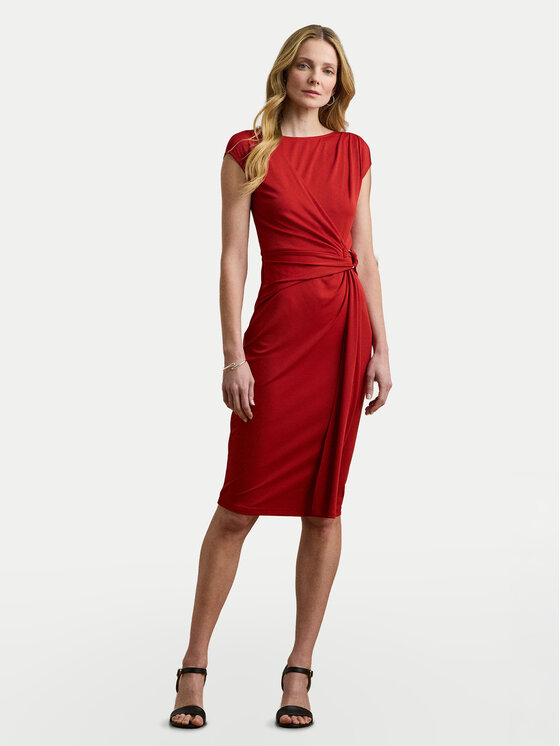 LAUREN RALPH LAUREN Sukienka koktajlowa 200973601002 Czerwony Slim Fit